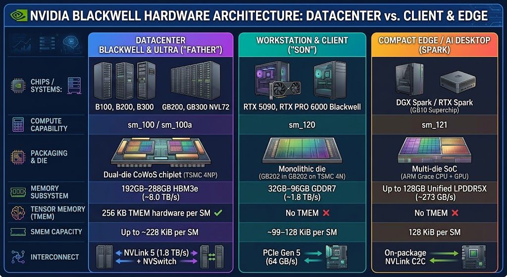 Blackwell family - datacenter Fathers and consumer Sons